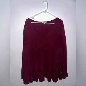 Maroon long sleeve shirt, time and tru, XL